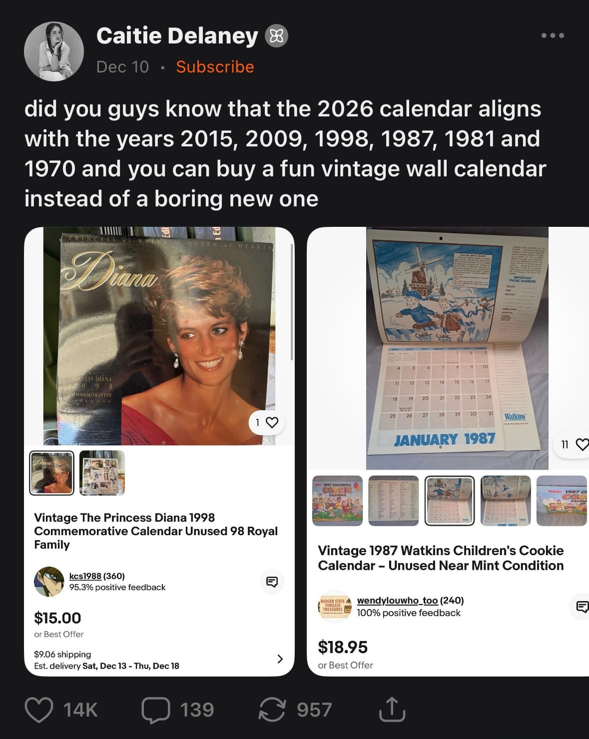 screenshot of substack post